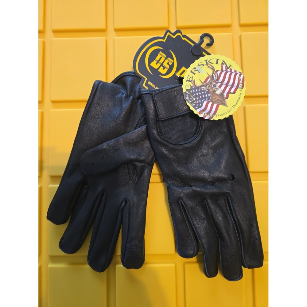 Daniel Smart DS51-XL black deerskin unlined driving gloves